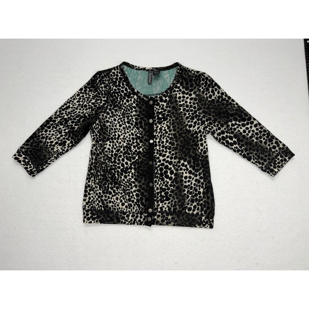 Full Tilt Leopard Button Up Cardigan 3/4 Sleeve Tillys 2010s Fashion Medium